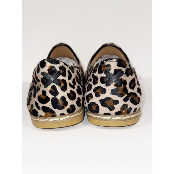 CHARIX Leopard Slip On Flat Loafers Comfort Cushion Leather Cowhide Hair 39/8.5 - Picture 9 of 16